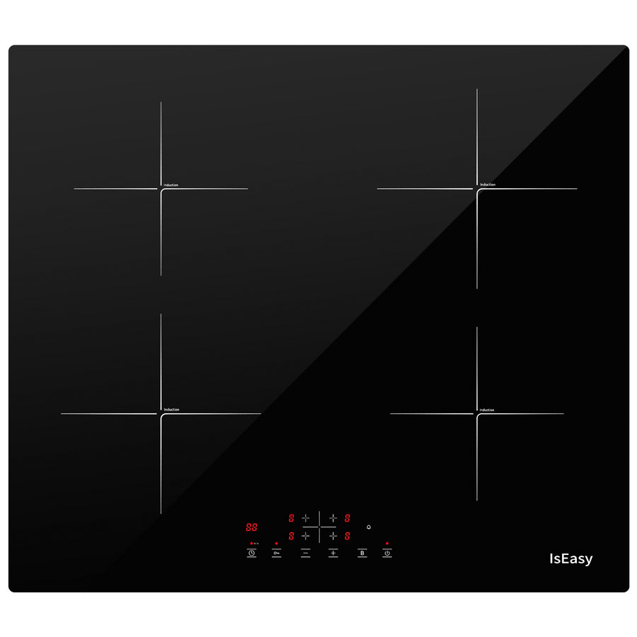 IsEasy 60 cm 4-Zone Built-In Induction Hob | Multi-Zone Power with Fast Boost Control.