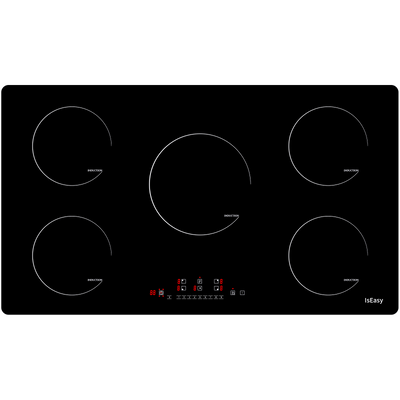 IsEasy 90 cm 5-Zone Frameless Induction Hob | High-Capacity Heat with Digital Precision.