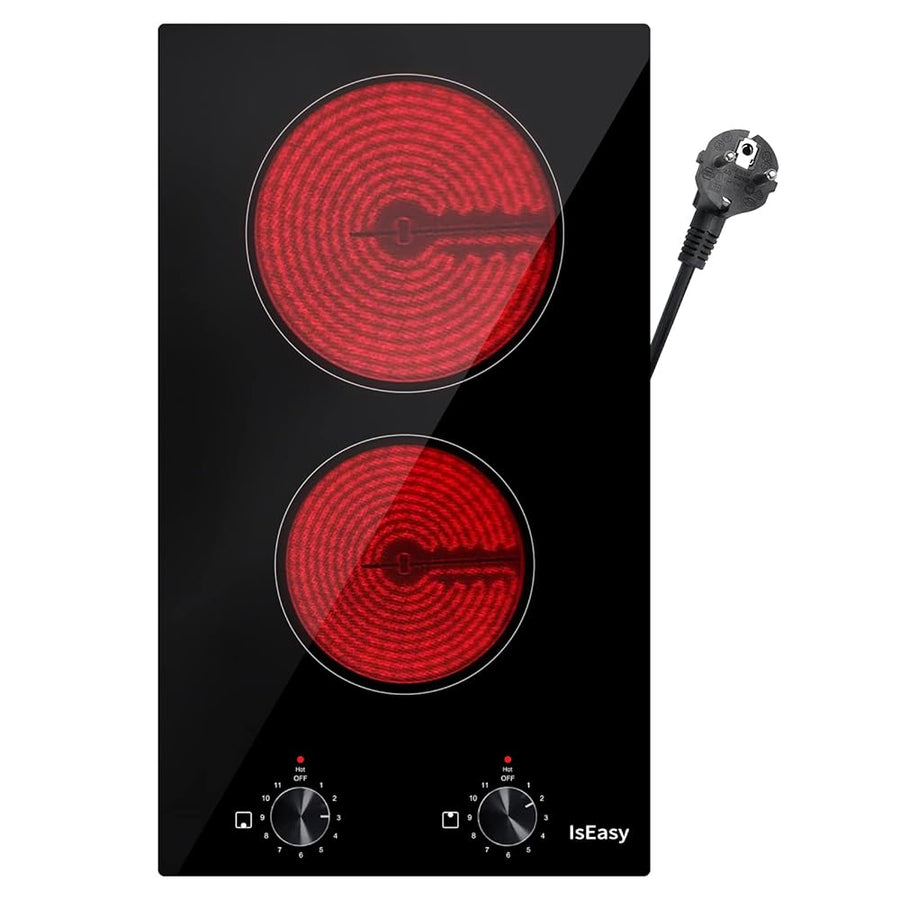 IsEasy 29.5 cm Domino Glass Ceramic Hob | Simple Knob Control for Everyday Cooking.