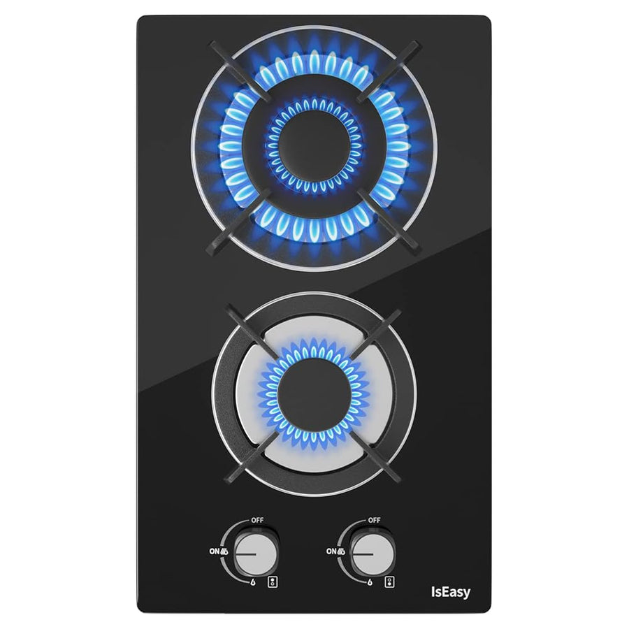IsEasy 2-Burner Glass Gas Hob | Compact Style. Reliable Heat.